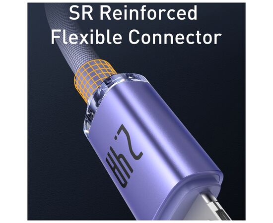 Дата кабель USB 2.0 AM to Lightning 2.0m 2.4A Purple Baseus (948090), изображение 6 Дата кабель USB 2.0 AM to Lightning 2.0m 2.4A Purple Baseus (948090), изображение 6