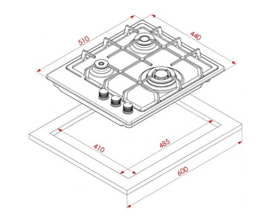 Варочная поверхность Eleyus RIO 45 WH CF, изображение 2 Варочная поверхность Eleyus RIO 45 WH CF, изображение 2