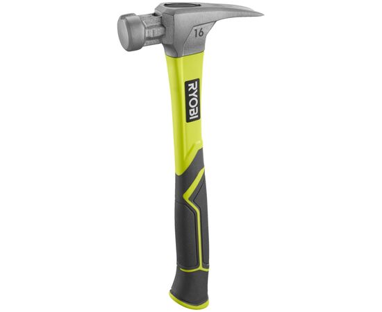 Молоток Ryobi RH16FSS, 450г, рукоятка зі скловолокна, цвяходер, магнітний тримач (5132005333), изображение 3 Молоток Ryobi RH16FSS, 450г, рукоятка зі скловолокна, цвяходер, магнітний тримач (5132005333), изображение 3