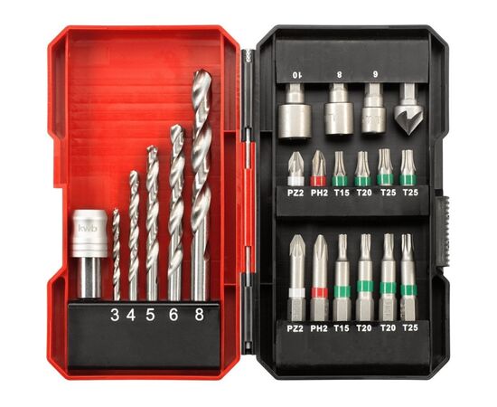 Набір свердл і біт Einhell KWB, 22 шт, кейс S-Box (108806), зображення 2