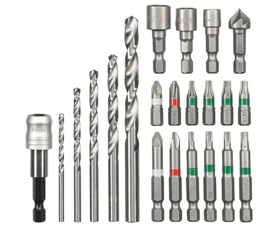 Набір свердл і біт Einhell KWB, 22 шт, кейс S-Box (108806), зображення 3