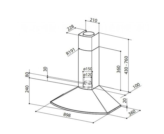 Витяжка кухонна Faber TENDER X A 90, зображення 2 Витяжка кухонна Faber TENDER X A 90, зображення 2