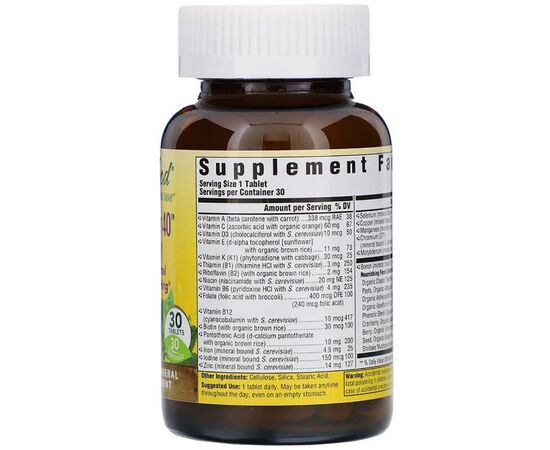 Мультивитамин MegaFood Мультивитамины для женщин 40+, Women Over 40 One Daily, 30 (MGF-10265), изображение 2 Мультивитамин MegaFood Мультивитамины для женщин 40+, Women Over 40 One Daily, 30 (MGF-10265), изображение 2