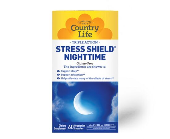 Вітамінно-мінеральний комплекс Country Life Комплекс для Здорового Сну, Stress Shield, 60 вегетаріанськи (CLF5042)
