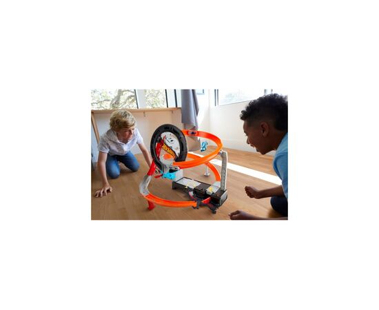 Автотрек Hot Wheels Гонки в шиномонтажной (GJL16), изображение 8 Автотрек Hot Wheels Гонки в шиномонтажной (GJL16), изображение 8