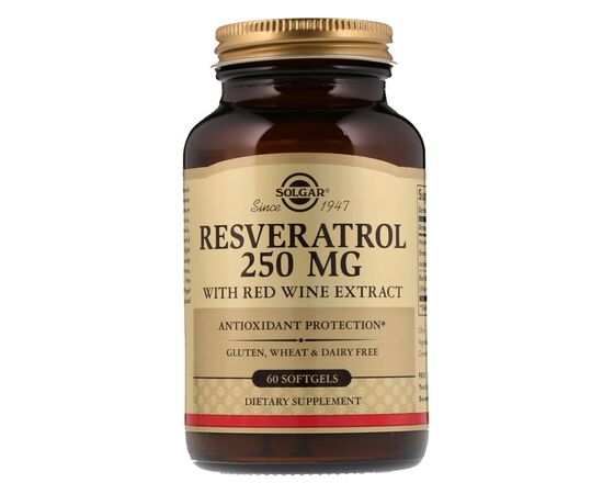 Антиоксидант Solgar Ресвератрол с Экстрактом Красного Вина, 250мг, Resveratrol with (SOL-02484)