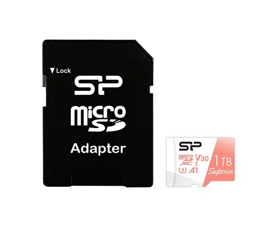 Карта памяти Silicon Power 1 TB microSDXC U3 A1 V30 4K UHD Superior 100R/80W + adapter (SP001TBSTXDV3V20SP)