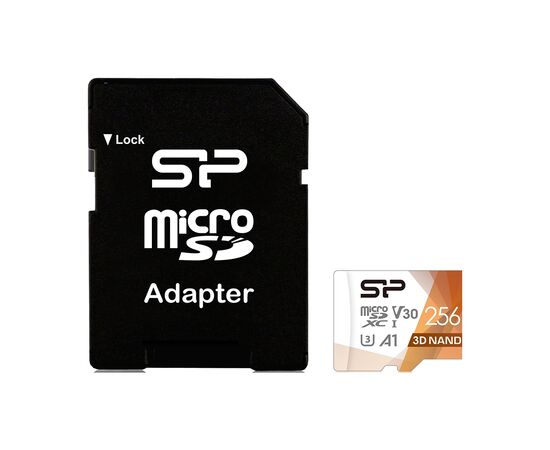 Карта памяти Silicon Power 256Gb microSDXC U3 A1 V30 Superior Color 100R/80W + adapter (SP256GBSTXDU3V20AB)
