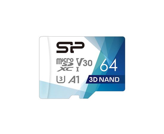 Карта памяти Silicon Power 64Gb microSDXC U3 A1 V30 Superior Color 100R/80W + adapter (SP064GBSTXDU3V20AB), изображение 2 Карта памяти Silicon Power 64Gb microSDXC U3 A1 V30 Superior Color 100R/80W + adapter (SP064GBSTXDU3V20AB), изображение 2