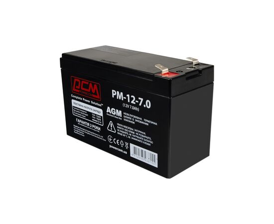 Батарея к ИБП Powercom 12В 7Ah (PM-12-7), изображение 2 Батарея к ИБП Powercom 12В 7Ah (PM-12-7), изображение 2