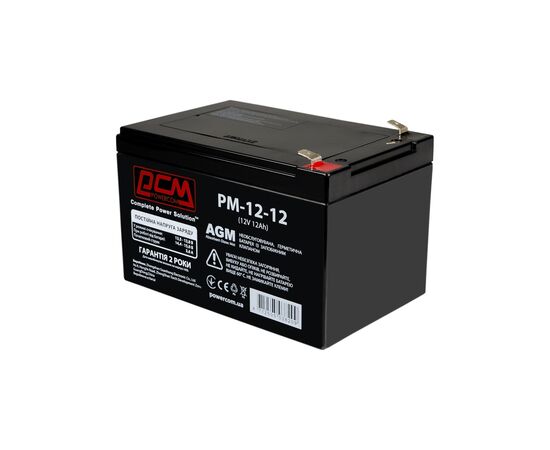 Батарея к ИБП Powercom 12В 12Ah (PM-12-12), изображение 2 Батарея к ИБП Powercom 12В 12Ah (PM-12-12), изображение 2