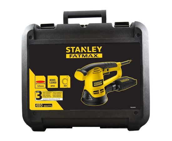 Шлифовальная машина Stanley FatMax, 480W, 4000-12000 об/мин, диск 125 мм, 3,9 кг, кейс (FME440K), изображение 3 Шлифовальная машина Stanley FatMax, 480W, 4000-12000 об/мин, диск 125 мм, 3,9 кг, кейс (FME440K), изображение 3