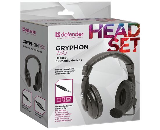 Наушники Defender Gryphon 750 Black (63755), изображение 5 Наушники Defender Gryphon 750 Black (63755), изображение 5