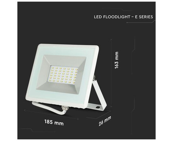 Прожектор V-TAC LED 30W, SKU-5956, E-series, 230V, 4000К (3800157625494), изображение 5 Прожектор V-TAC LED 30W, SKU-5956, E-series, 230V, 4000К (3800157625494), изображение 5