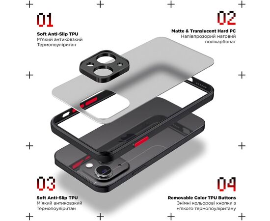 Чохол до мобільного телефона Armorstandart Frosted Matte Xiaomi Redmi 12 4G Black (ARM68550), зображення 2 Чохол до мобільного телефона Armorstandart Frosted Matte Xiaomi Redmi 12 4G Black (ARM68550), зображення 2