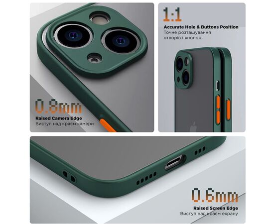 Чехол для мобильного телефона Armorstandart Frosted Matte Xiaomi Redmi 12 4G Dark Green (ARM68552), изображение 3 Чехол для мобильного телефона Armorstandart Frosted Matte Xiaomi Redmi 12 4G Dark Green (ARM68552), изображение 3