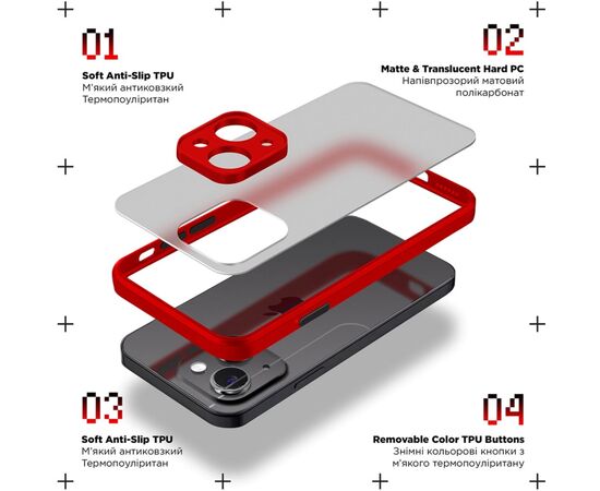 Чохол до мобільного телефона Armorstandart Frosted Matte Xiaomi Redmi 12 4G Red (ARM68553), зображення 2 Чохол до мобільного телефона Armorstandart Frosted Matte Xiaomi Redmi 12 4G Red (ARM68553), зображення 2