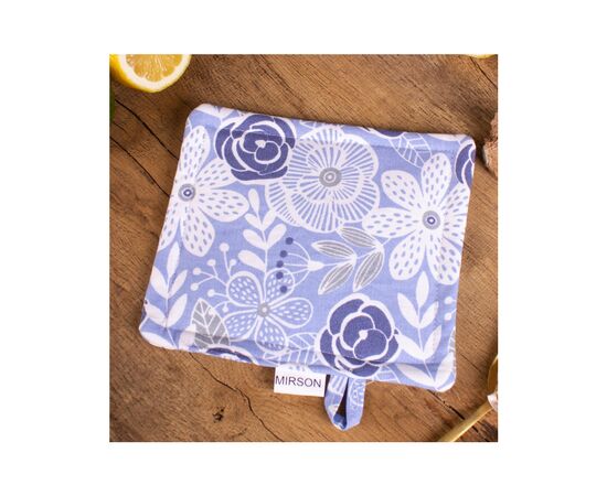 Кухонна прихватка MirSon рогожа/напівпанама №203 - Blue flowers (2200006753896), зображення 2 Кухонна прихватка MirSon рогожа/напівпанама №203 - Blue flowers (2200006753896), зображення 2