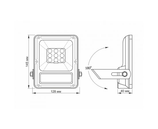 Прожектор Videx LED прожектор автономный 10W 5000K Сенсорный (VL-FSO-205-S), изображение 6 Прожектор Videx LED прожектор автономный 10W 5000K Сенсорный (VL-FSO-205-S), изображение 6