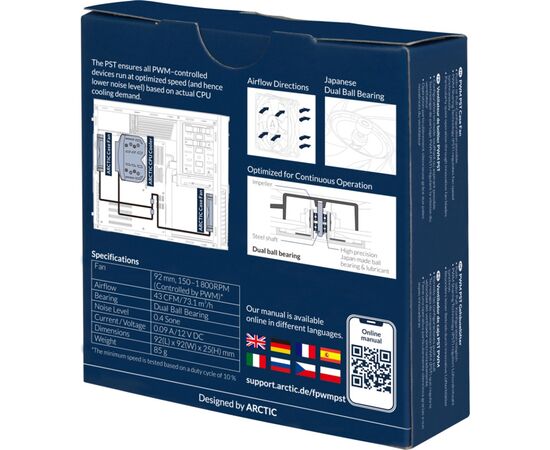 Кулер для корпуса Arctic F9 PWM PST CO (ACFAN00215A), изображение 5 Кулер для корпуса Arctic F9 PWM PST CO (ACFAN00215A), изображение 5
