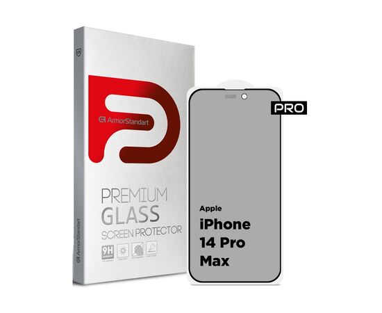 Скло захисне Armorstandart Pro Anti-spy Matte Apple iPhone 14 Pro Max Black (ARM68605)