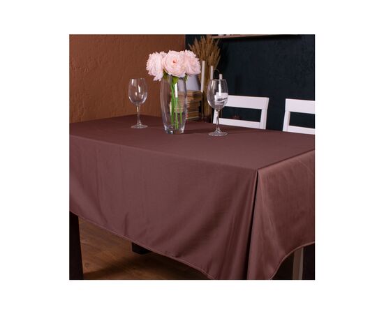 Скатертина MirSon Водонепроникна №401 Satin Waterproof Chocolate 140x140 см (2200006739395)