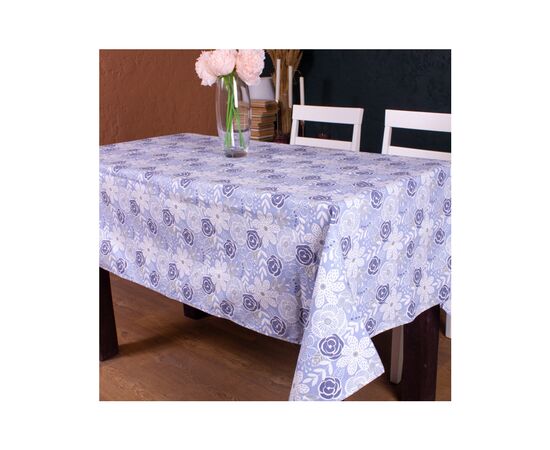 Скатертина MirSon Рогожа №203 Blue Flowers 100x130 см (2200006723196)