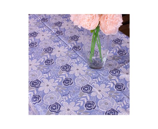 Скатерть MirSon Рогожа №203 Blue Flowers 130x260 см (2200006737827), изображение 2