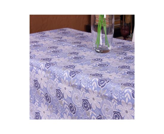 Скатерть MirSon Рогожа №203 Blue Flowers 130x260 см (2200006737827), изображение 3