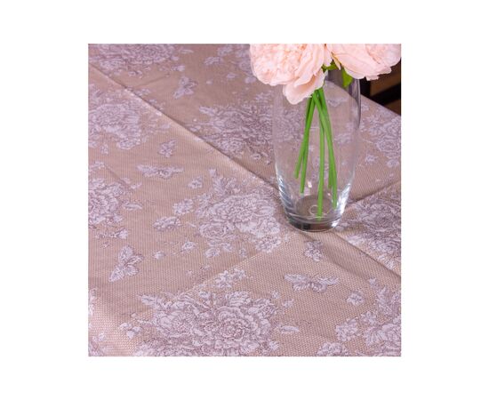 Скатерть MirSon Рогожа №207 Cream Flowers 130x130 см (2200006738046), изображение 2