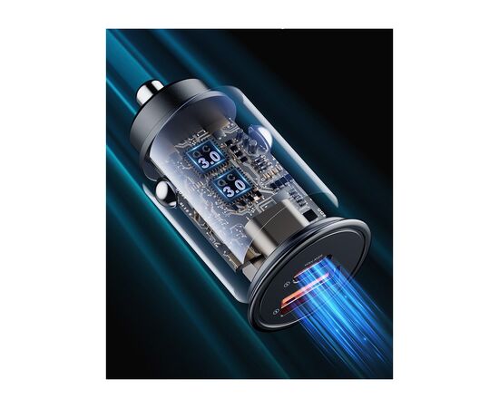 Зарядное устройство Vyvylabs Round Dot Dual Fast Charge Car Charger 65W A+C Black (VJY65B-01), изображение 2 Зарядное устройство Vyvylabs Round Dot Dual Fast Charge Car Charger 65W A+C Black (VJY65B-01), изображение 2
