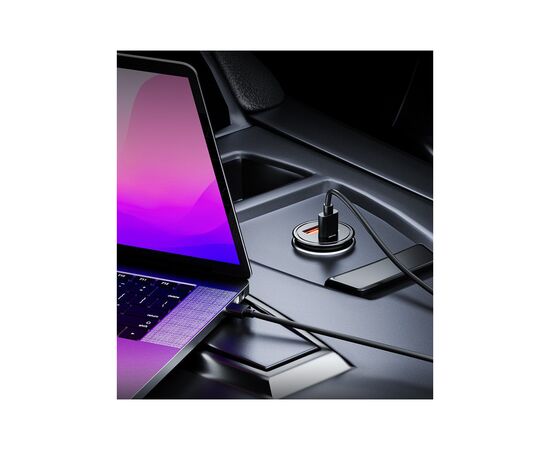 Зарядное устройство Vyvylabs Round Dot Dual Fast Charge Car Charger 65W A+C Black (VJY65B-01), изображение 3 Зарядное устройство Vyvylabs Round Dot Dual Fast Charge Car Charger 65W A+C Black (VJY65B-01), изображение 3