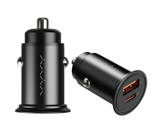 Зарядное устройство Vyvylabs Round Dot Dual Fast Charge Car Charger 65W A+C Black (VJY65B-01)