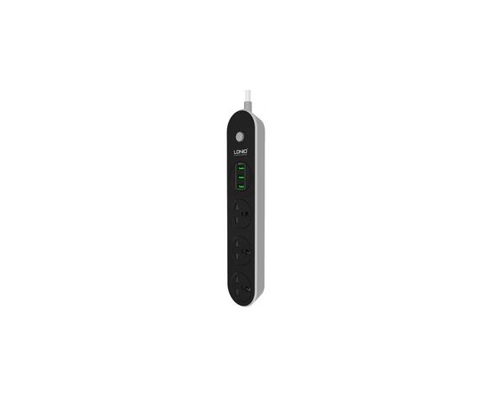 Сетевой фильтр питания LDNIO SC3301, 3 роз+3USB (SC3301), изображение 2 Сетевой фильтр питания LDNIO SC3301, 3 роз+3USB (SC3301), изображение 2