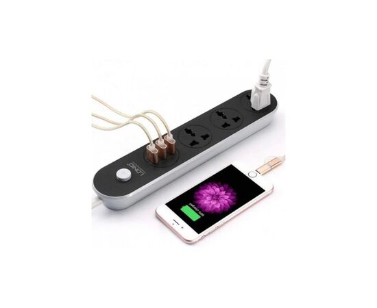 Сетевой фильтр питания LDNIO SC3301, 3 роз+3USB (SC3301), изображение 5 Сетевой фильтр питания LDNIO SC3301, 3 роз+3USB (SC3301), изображение 5