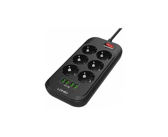 Сетевой фильтр питания LDNIO SE6403, 6 роз+4USB (SE6403), изображение 2 Сетевой фильтр питания LDNIO SE6403, 6 роз+4USB (SE6403), изображение 2