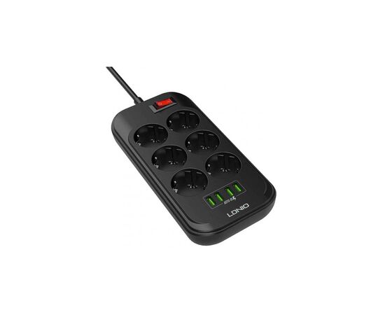 Сетевой фильтр питания LDNIO SE6403, 6 роз+4USB (SE6403), изображение 4 Сетевой фильтр питания LDNIO SE6403, 6 роз+4USB (SE6403), изображение 4