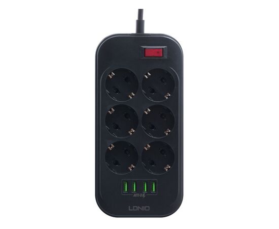 Сетевой фильтр питания LDNIO SE6403, 6 роз+4USB (SE6403)