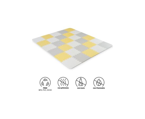 Дитячий килимок Kinderkraft пазл Luno Yellow, 30 элементов (5902533913602)