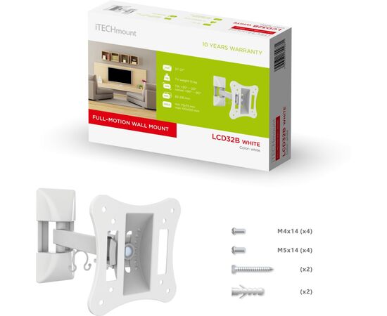 Кронштейн ITech LCD32B WHITE, изображение 5 Кронштейн ITech LCD32B WHITE, изображение 5