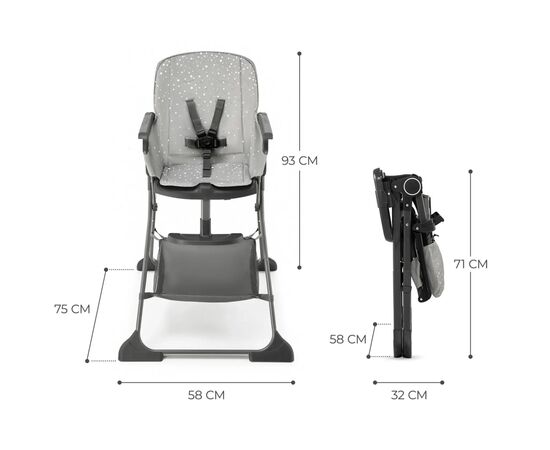 Стульчик для кормления Kinderkraft Foldee Grey (5902533922437), изображение 9 Стульчик для кормления Kinderkraft Foldee Grey (5902533922437), изображение 9