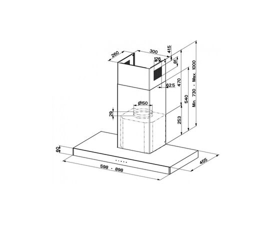 Вытяжка кухонная Faber Stilo Glass Smart X/V A60 (325.0617.017), изображение 2 Вытяжка кухонная Faber Stilo Glass Smart X/V A60 (325.0617.017), изображение 2