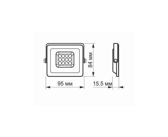 Прожектор Videx LED  10W 5000K 220V (VL-F2e-105W), изображение 4 Прожектор Videx LED  10W 5000K 220V (VL-F2e-105W), изображение 4