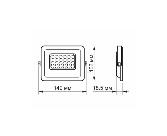 Прожектор Videx LED  20W 5000K 220V (VL-F2e-205W), изображение 4 Прожектор Videx LED  20W 5000K 220V (VL-F2e-205W), изображение 4