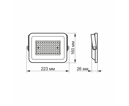 Прожектор Videx LED  50W 5000K 220V (VL-F2e-505W), изображение 4 Прожектор Videx LED  50W 5000K 220V (VL-F2e-505W), изображение 4