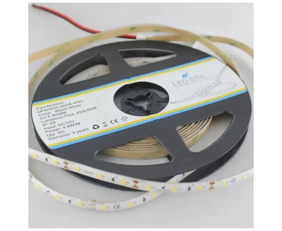 Світлодіодна стрічка LED-STIL 4000K 4,8 Вт/м 2835 60 діодів IP65 12 Вольт 450 lm нейтральне світло (DFN2835-60A4-IP65)