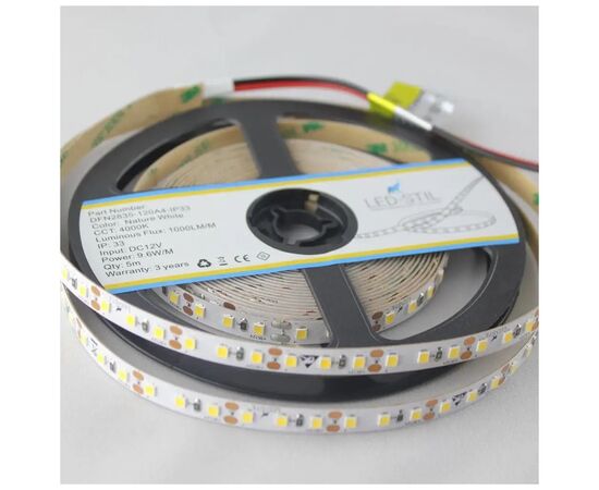 Светодиодная лента LED-STIL 4000K 9,6 Вт/м 2835 120 діодів IP33 12 Вольт 1000 lm нейтральне світло (DFN2835-120A4-IP33), изображение 2 Светодиодная лента LED-STIL 4000K 9,6 Вт/м 2835 120 діодів IP33 12 Вольт 1000 lm нейтральне світло (DFN2835-120A4-IP33), изображение 2