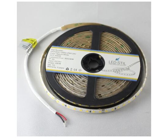 Светодиодная лента LED-STIL 4000К 6 Вт/м 2835 128 діодів IP65 24 Вольта 900 lm нейтральне світло (DFP2835-128A4-IP65-24V), изображение 3 Светодиодная лента LED-STIL 4000К 6 Вт/м 2835 128 діодів IP65 24 Вольта 900 lm нейтральне світло (DFP2835-128A4-IP65-24V), изображение 3
