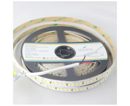 Светодиодная лента LED-STIL 6000K 18 Вт/м 2835 192 діода IP33 24 Вольта 2900 lm холодне світло (DFP2835-192C6-IP33-24V), изображение 4 Светодиодная лента LED-STIL 6000K 18 Вт/м 2835 192 діода IP33 24 Вольта 2900 lm холодне світло (DFP2835-192C6-IP33-24V), изображение 4
