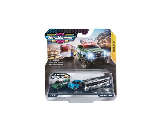 Машина Micro Machines Серебряный - Автобусная гонка, 3 шт (6606609)